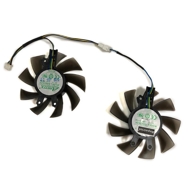 

2Pcs/set GA82S2H GK-RTX2060 GTX1060 VGA Cooler Fan For kuroutoshikou GALAKURO GF-GTX1060 KFA2 GTX 1060 GPU Card Cooling