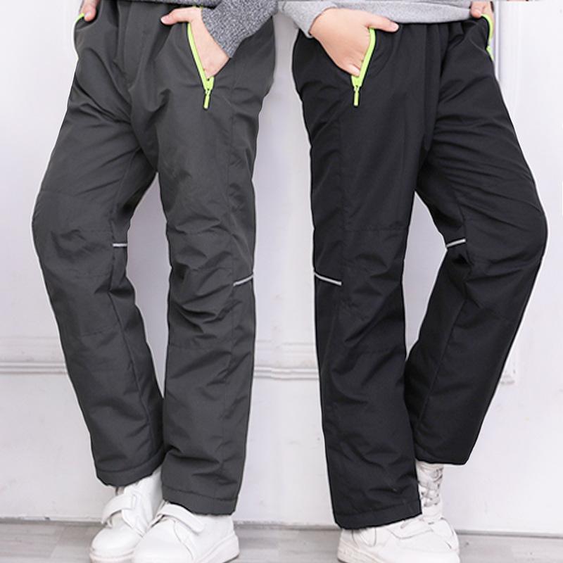 

New Style Winter Outdoor CHILDREN'S Technical Pants Thick Berber Fleece Men and Women Children Sports Mountain Climbing Windproo1, Black and white with pattern