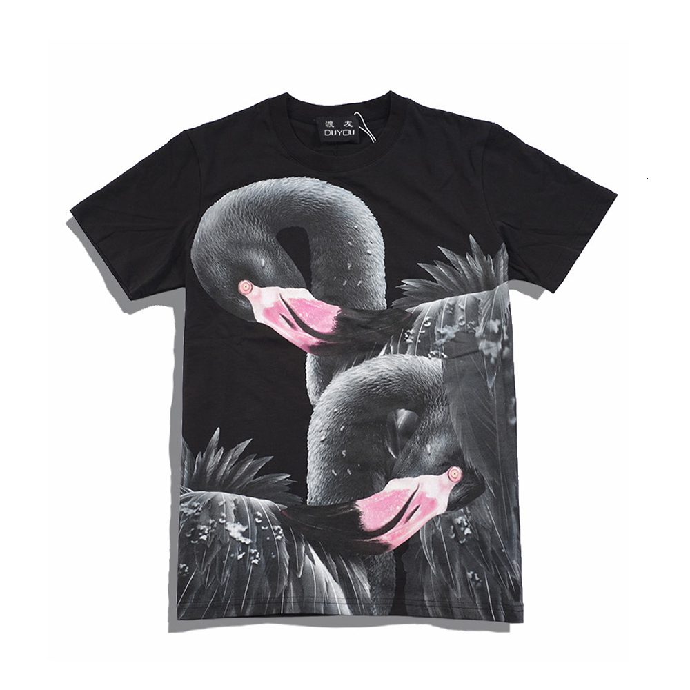 

Women' & Men' T-shirts Waterfowl Graphic Crew Neck T-shirt Women Fashion Printed Summer Shirt Male Top Quality Tees 73g6, Black