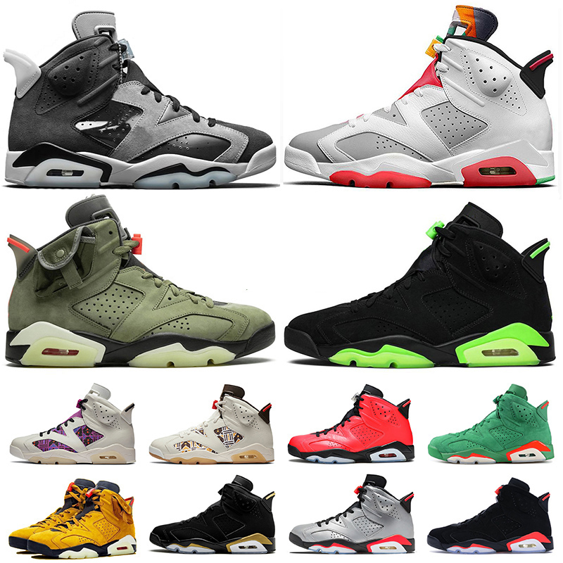 

Wholesale 2021 Jumpman 6 Tech Chrome Hare 6 6s Travis Black Infrared Women Mens Basketball Shoes Carmine DMP Mens Trainers Sneakers size 13