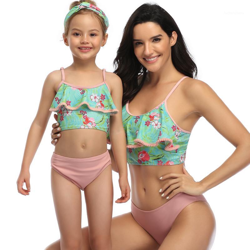 

Tank Ruffled Swimsuits Flower Mother Daughter Swimwear Beach Mommy and Me Clothes Mom Baby Women Girls Beachwear Bikini Dresses1, Bnrl-b