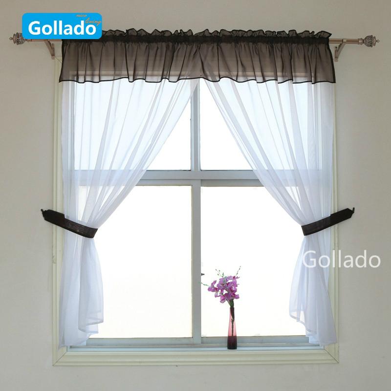 

Morden Tulle Valance Top Design Excellent Voile Livingroom Balcony Window Curtain Treatments, Dark coffee