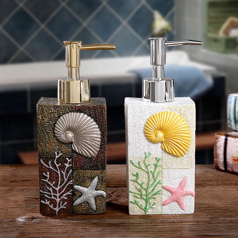 

Hand Sanitizer Bottle Creative Embossed Resin Lotion Soap Dispenser Mediterranean Retro Hotel Press Dispensing Empty Bottle