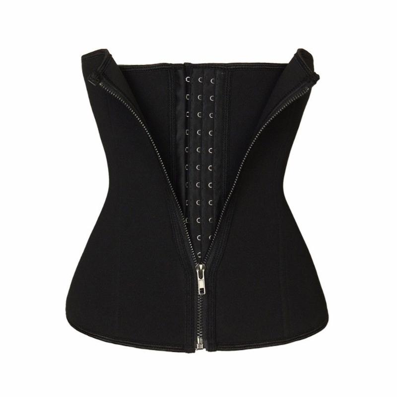 

Woman Corset Sport Sexy With Hooks Belt Band Zipper Shapewear Slim Neoprene Waist Trainer Girdle, As pic