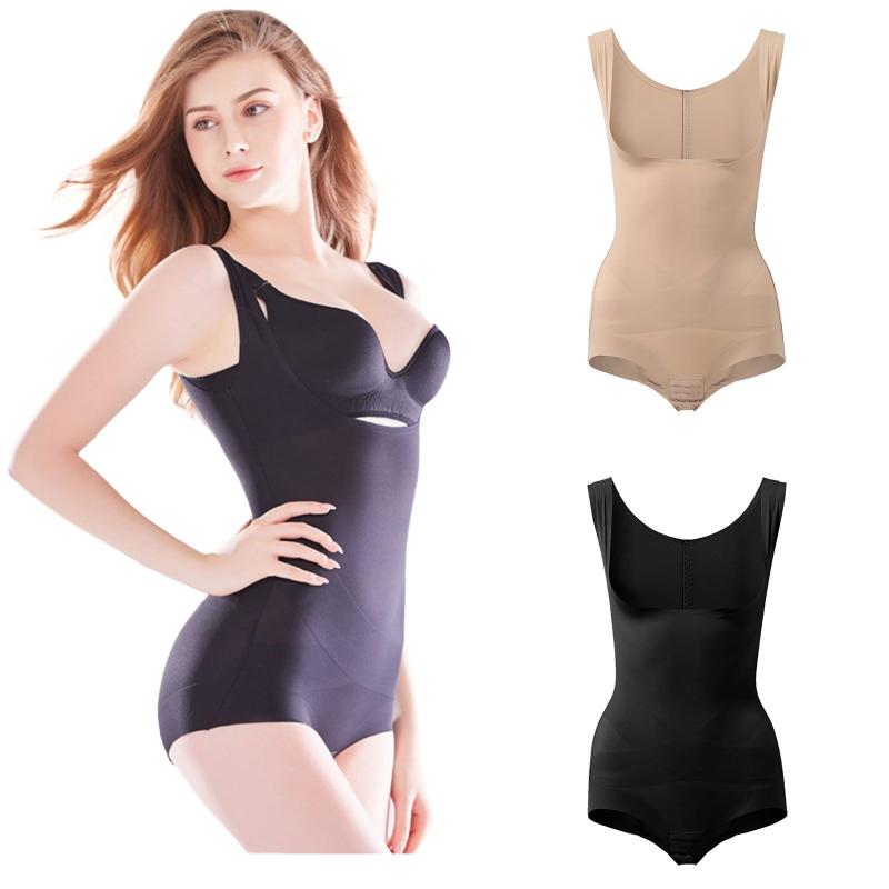

Shapewear Women Full Body Shaper Slimming Bodysuit Open Crotch Corset Waist Trainer Shaping Underwear Postpartum Recovery Sheath, Black