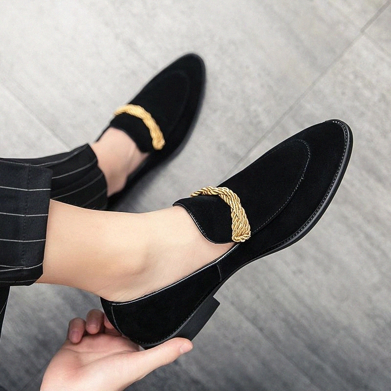 

Shoes Men Loafers Black Solid Soft Mens Shoes Casual Slip -On Fashion Breathable Blue Suede Leather moccasins Big Size 48 #NL0l