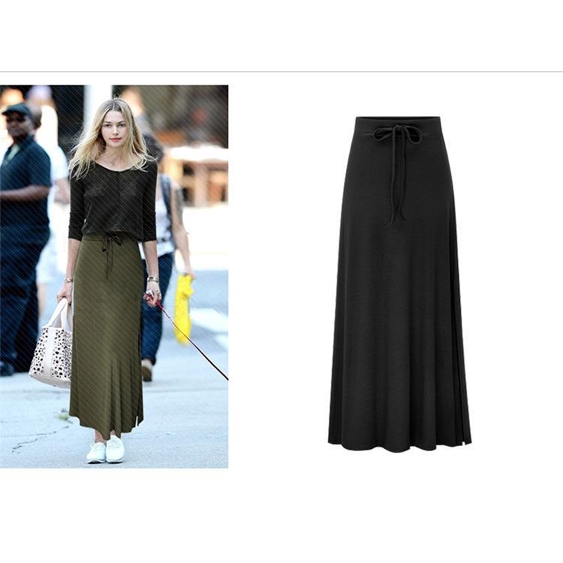 

Long 2021 New Knit Women Autumn Waistband Skirt Kpop Style Women's Clothes Lqd9 F604, Black