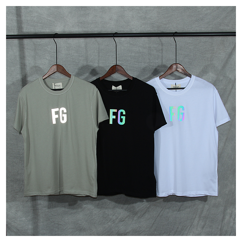 

2021 New Fg Letter t Shirts Men Women Oversized Top O-neck Tee Pure Cotton T-shirts Streetwear Pjso, Black