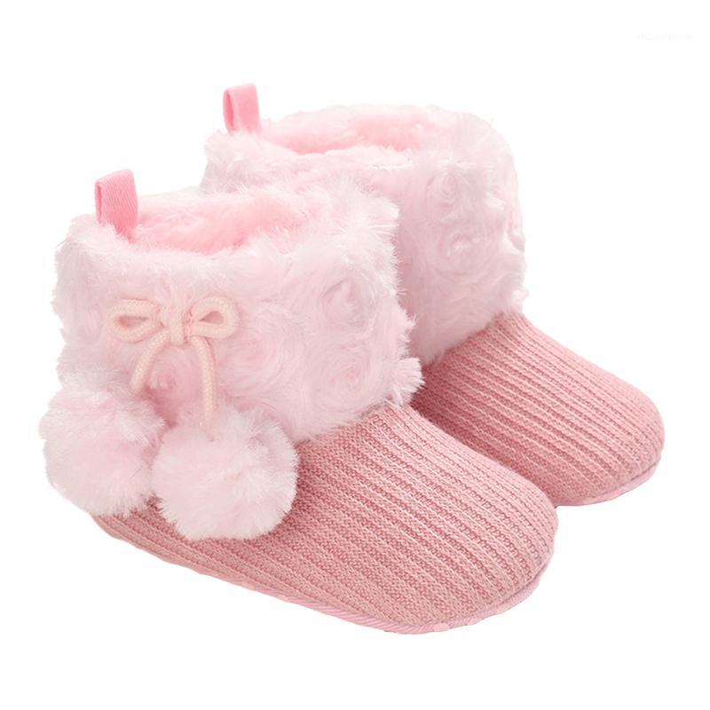 

2020 Fashion Trend Baby Winter Shoes Solid Color Anti-Slip Prewalker Cotton Boots Soft Warm Casual Footwear for Kids Girls1, Black
