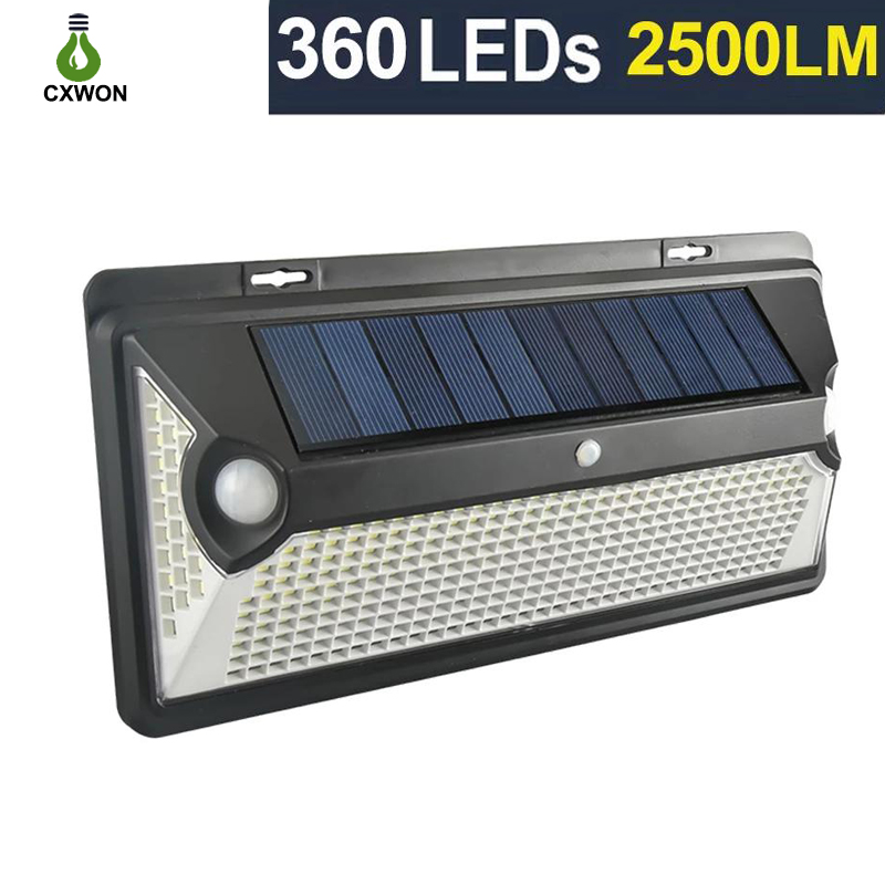 

Newest 360 LED Solar Light Double PIR Motion Sensor Outdoor Solar Street Light For Garden Yard Street Park