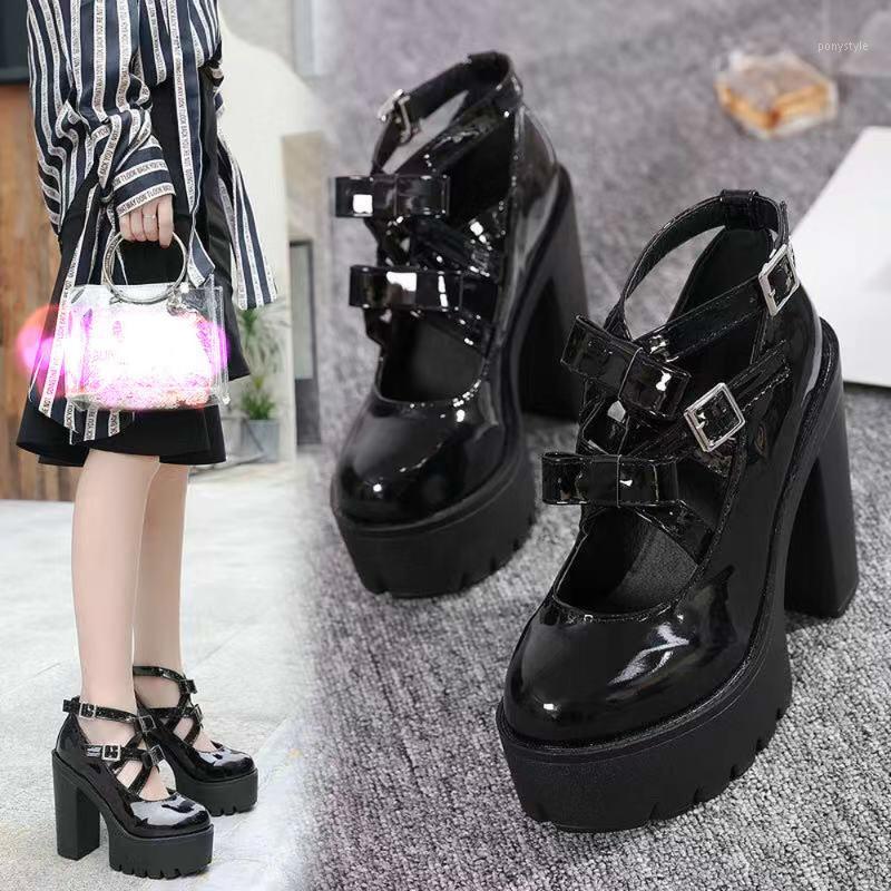 

2020 summer new super high heels European women platform DJ super high heel thick heel 13cm women's singles shoes pumps1, Black