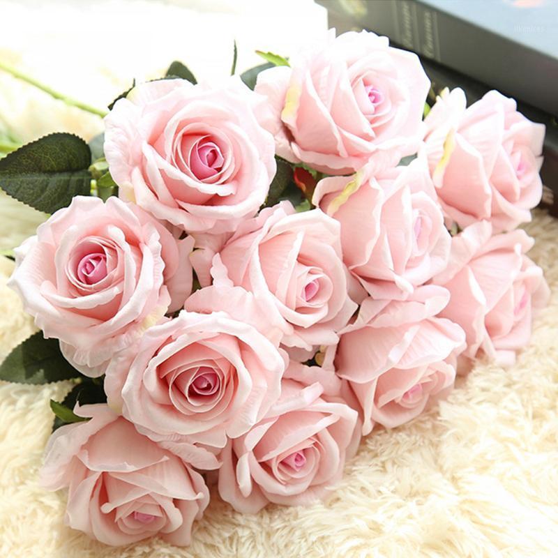 

3Pcs Romantic Rose Artificial Flower DIY Red White Silk Fake Flower For Party Home Wedding Decoration Valentine'S Day1, 06 3pcs