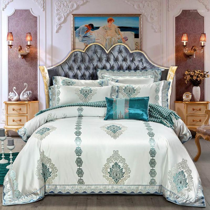 

Svetanya Jacquard Wedding Bedding Sets King Queen Size Satin Linens Sheet Duvet Cover Pillow Sham1, 20205145