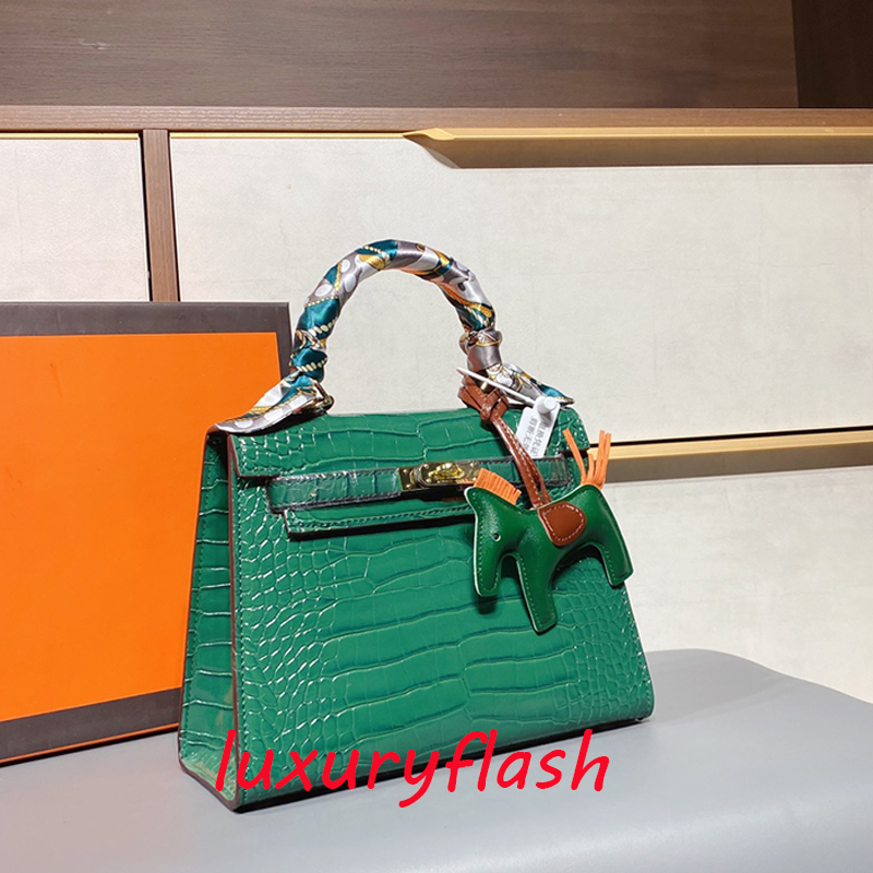 

Green 25cm 6 Color Designers Handbags Luxurys Crocodile Pattern Women Timeless Classic Leather Bag High Quality Purse Fashion Handbag, Box(not sold separately)