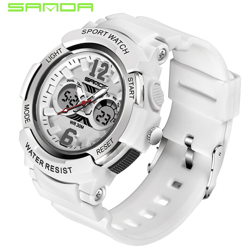 

SANDA Top White Women Sports Watches Women Waterproof Ladies Jelly Watches Rosegold Swimming reloj mujer relogio feminino 201204, Black gold