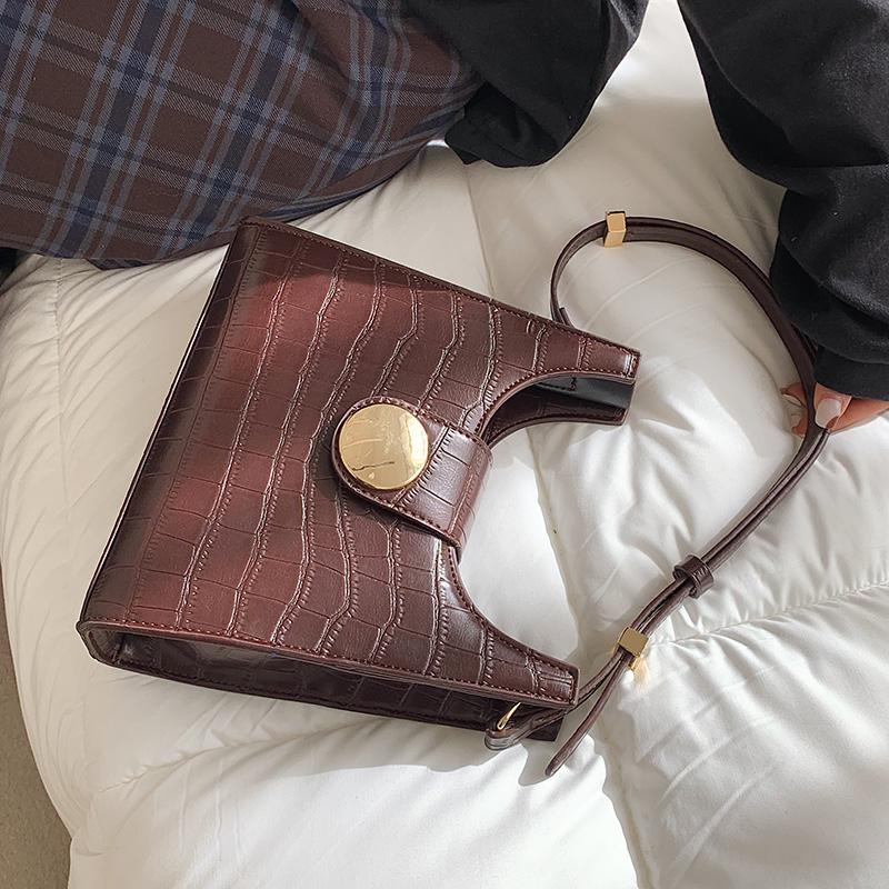 

Stone Pattern Small PU Leather Crossbody Bags for Women 2021 Trend Handbag Women's Trending Shoulder Purses, Black