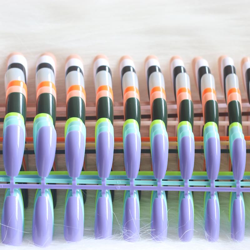 

24pcs Fashion Newest Super Long short Candy Solid Color Fake Nails Multiple colors available, 18-2076