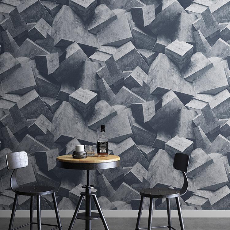 

3 d wallpeper Features Retro Industrial Windwear Shop Barbershop Wallpaper Solid Geometry Realistic Wallpape, 53x1000cm