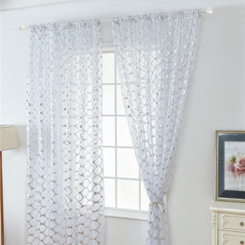 

1pc Room Balcony Polyester Window Screen with Sufficient Durability and Ruggedness Glitter Lantern Printing Tulle Curtain, Black