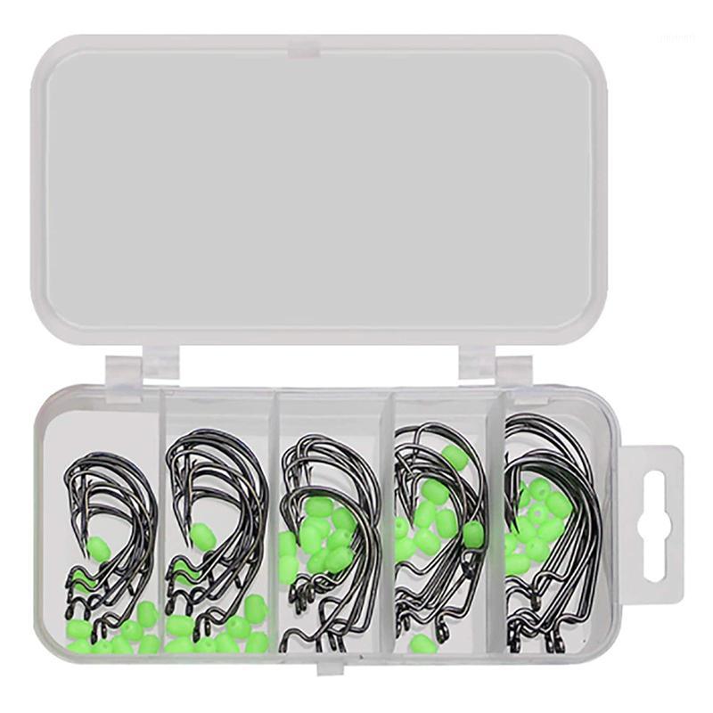

50Pcs/Lot 5 Sizes High Carbon Steel Fishing Hooks Crank Fishing Hook Set1