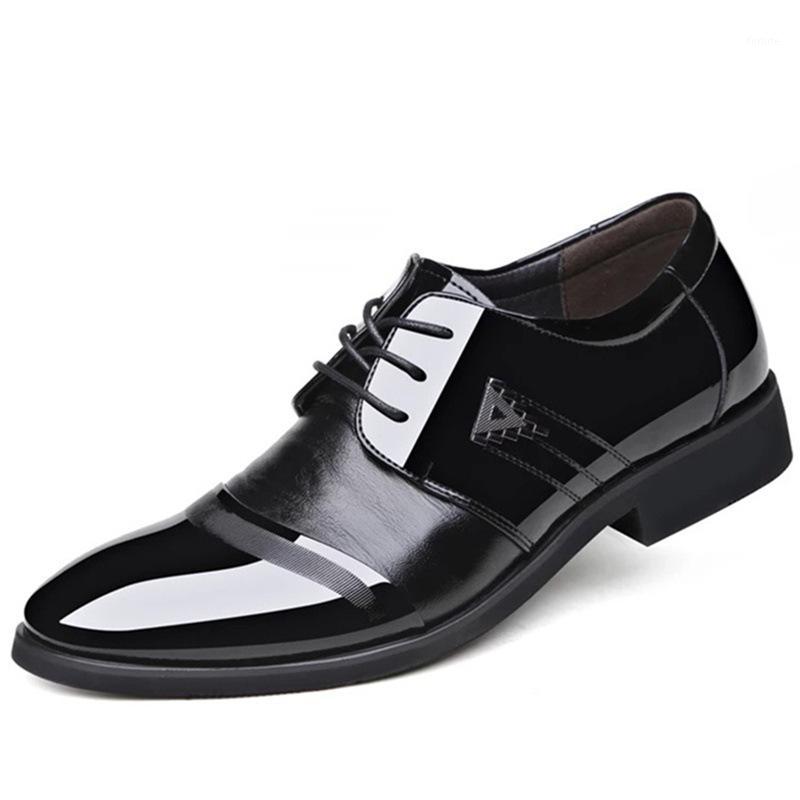 

Fashion Leather Men Oxford Shoes Lace Up Casual Business Office Simple Men Shoes Formal Wedding Dress1, Brown