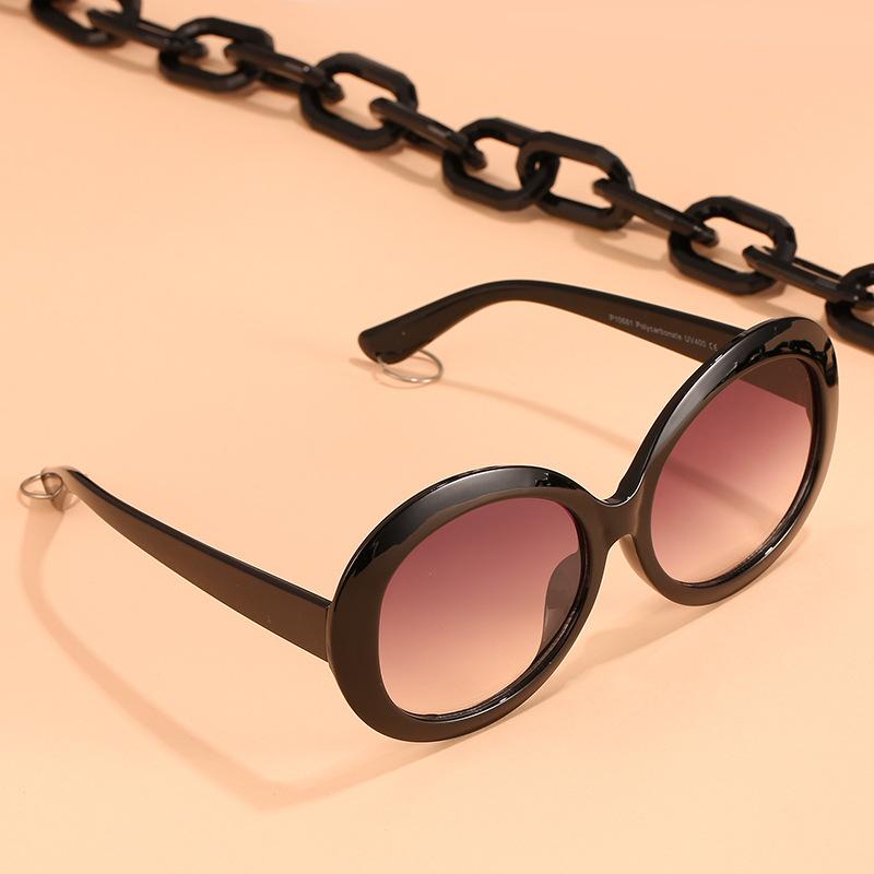 

Sunglasses Chain Women Fashion Show Eyewear Street Vintage Protect Round Stylish Sun Glasses Wholesale Retro Sunglass