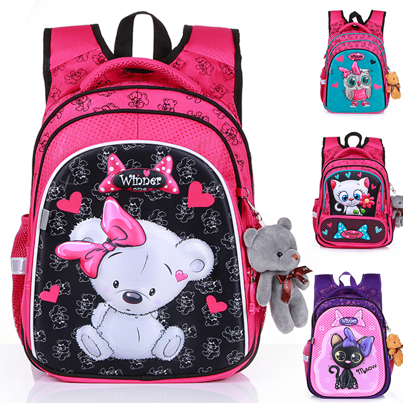 

High Quality School Bags Cartoon Pattern Backpack For Girls Boys Children Orthopedic Backpacks Primary mochila escolar Grade 1-3, Multi