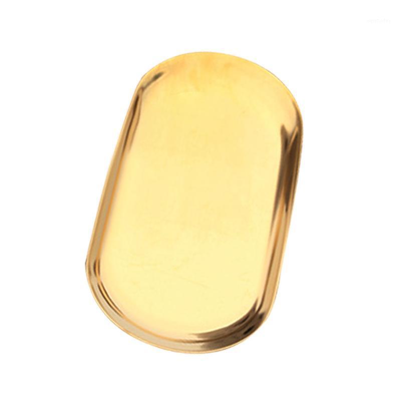 

Oval Stainless Steel Decoration Jewelry Storage Metal Organizer Platter Serving Kitchen Tray Nordic Style Fruit Plate Home1