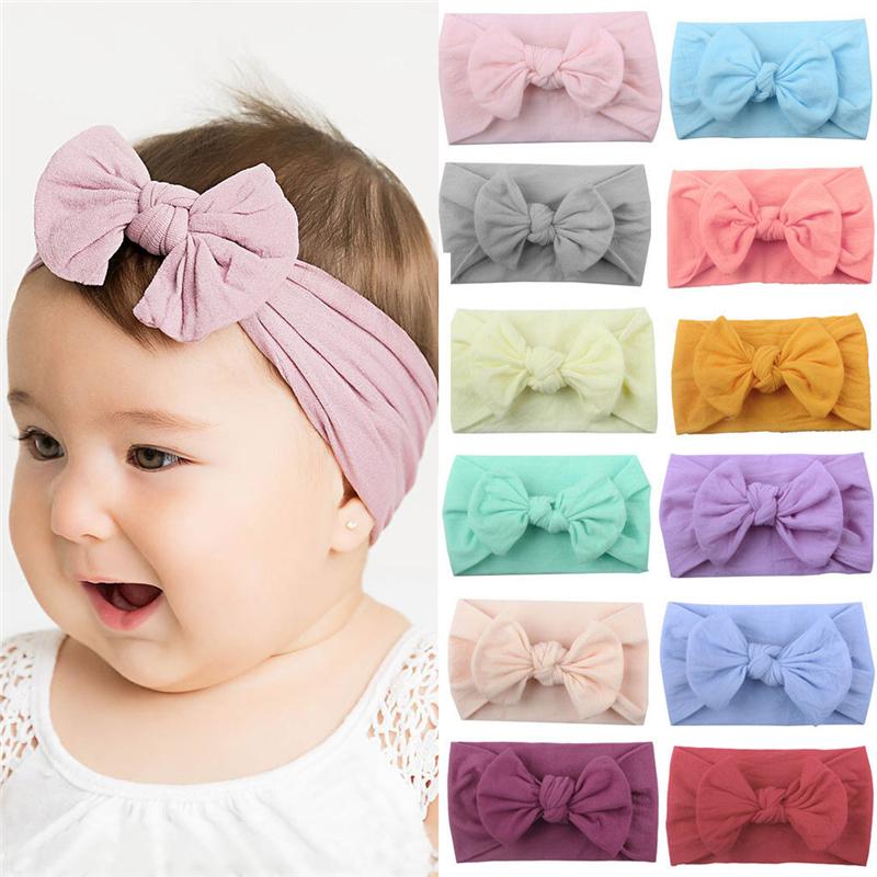 

12 Color! Solid Elastic Headband Baby Girls Women Child Kids Hair band Accessories, As photo show