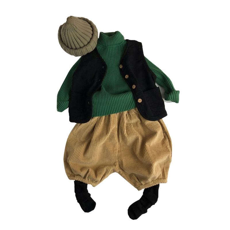 

2021 Fashion High Collar Sweater for Children Boy Girls Long Sleeve Solid Knitted Wear for Kids Stylish Warm Pullover, Beige