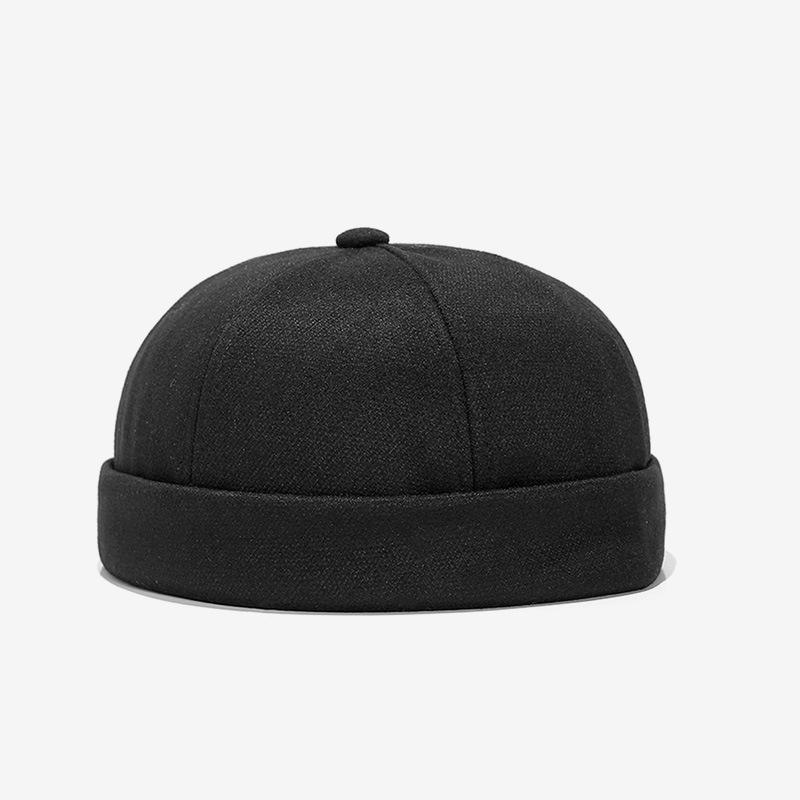 

Male Spring Summer and Autumn Bowler Sailor Hat Men Women Big Size Beret Cap Brimless Sun Hats 56-60cm 60-63cm, Black