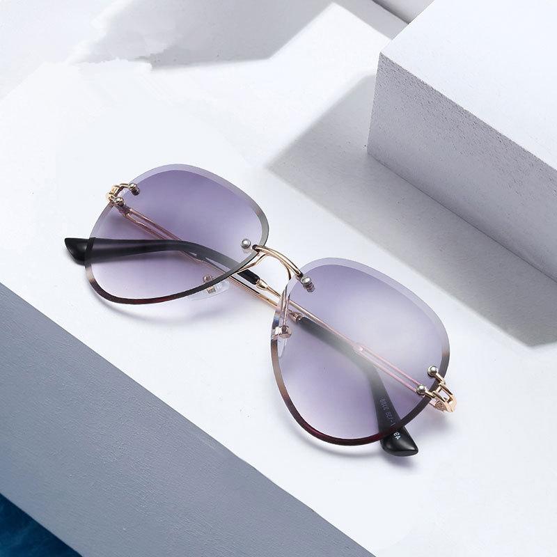 

ASOUZ 2020 new ladies sunglasses UV400 oval boundless metal frame glasses classic brand designer sports driving sunglasses