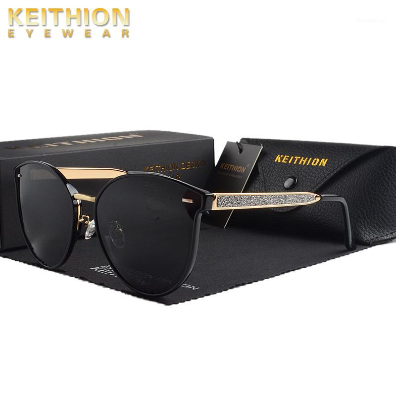 

KEITHION Vintage Cateye Sunglasses Women Blue Mirror Sun Glasses Retro Black Shades For Women UV Protection UV4001