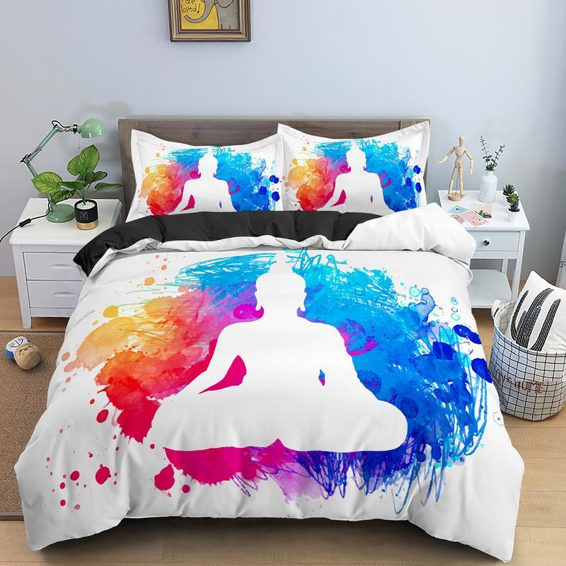 

Meditation Chakra Printed 2/3Pcs Duvet Cover & Pillow Case Set Single  Full Queen King 14 Size Bedding Sets, H1545