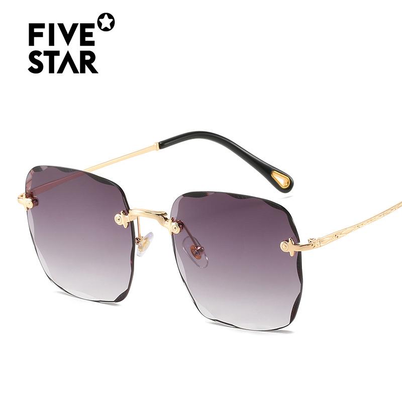 

Womens Rimless Sunglasses Ladies Metal Gradient Lens Brown Gray Square Sun glasses Female Accessories Summer Eyewear