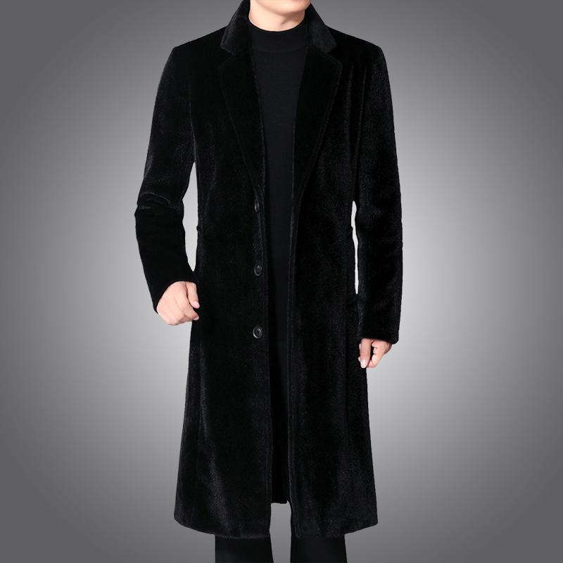 

Men's Long Trench Coat Large Size Windbreaker Over The Knee Cloak Coat Motorcycle Style Autumn And Winter New -4xl Male, Black