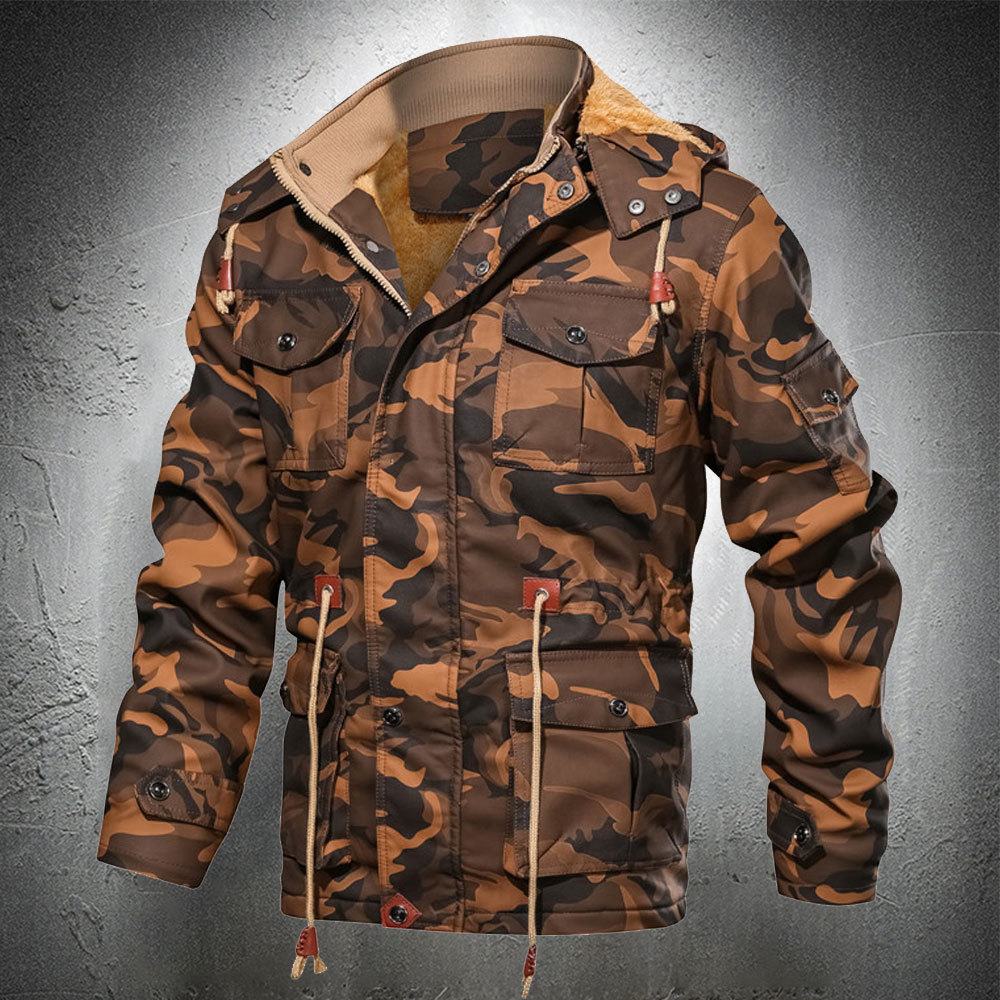 

Men military camouflage plutonium camo winter outdoor tactical thin leather bomber jacket fit, Green