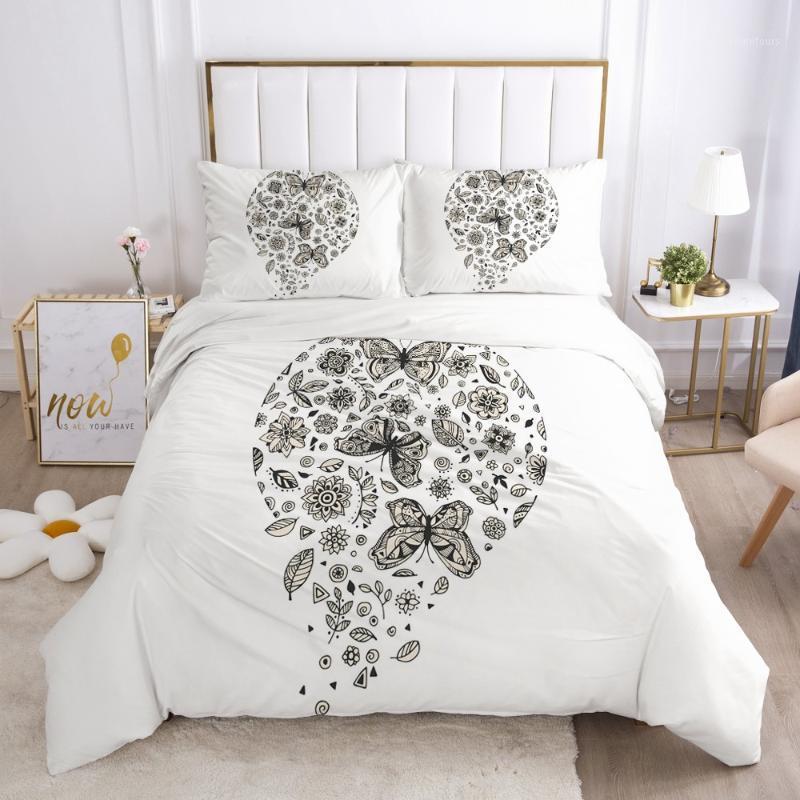 

3D Bed Linens Duvet Cover Sets Quilt Covers Pillow Shams Bedclothes Bedding Sets Queen Full  Simple Flower Home Textile1, Simple008-white-d