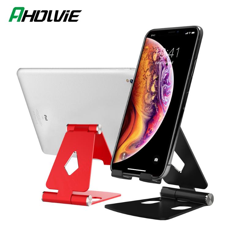 

Phone Holder Stand For 7 8 6 Plus X XR XS iPad Aluminum Metal Phone Holder Foldable Stand Desk For 11, Black