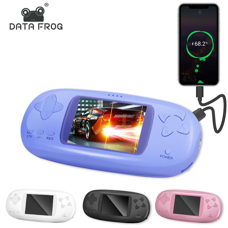 

DATA FROG 16 Bit Portable Handheld Retro Game Console Buil-in 122 Classic Game Mini Console with 8000mAh Power Bank Charger