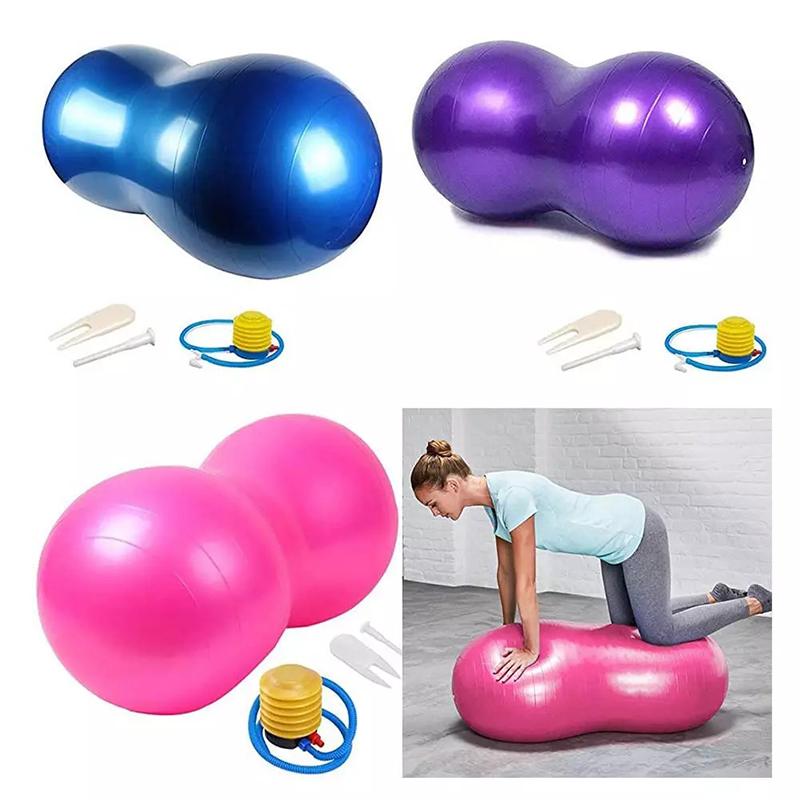 

Yoga Ball Fitness Balls strain to the Ball, Inflatable Thick Sports Yoga Peanut Ball Pilates Birthing With Manual Pump