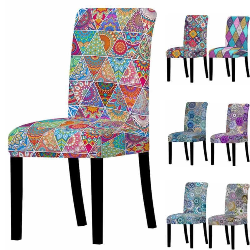 

3D Mandala Floral Print Chair Cover for Dining Room Chairs Covers High Back Living Room for Chairs Party Wedding Decoration1