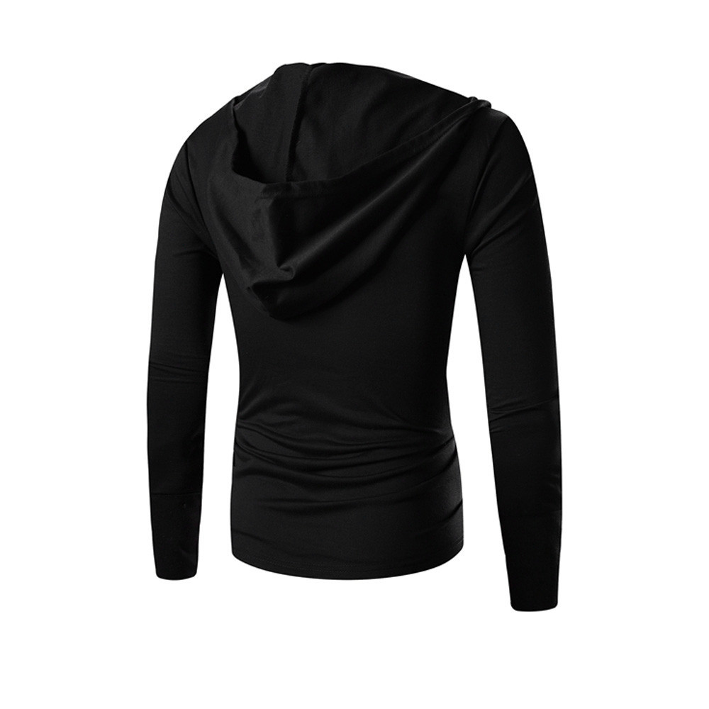 

Men's Wholesale Autumn Winter Long Hooded Trench Fashion Irregular Solid Zipper Jacket Cloak Coat Outerwear Plus Size L3 2KCK, Black