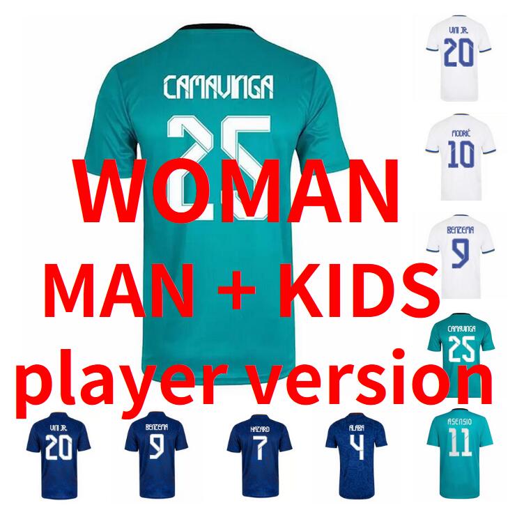 

ALABA VINI JR Camavinga MODRIC RODRYGO KROOS soccer jerseys 21 22 HAZARD BENZEMA VINICIUS VALVERDE ASENSIO camiseta football shirt uniforms men + kids kit