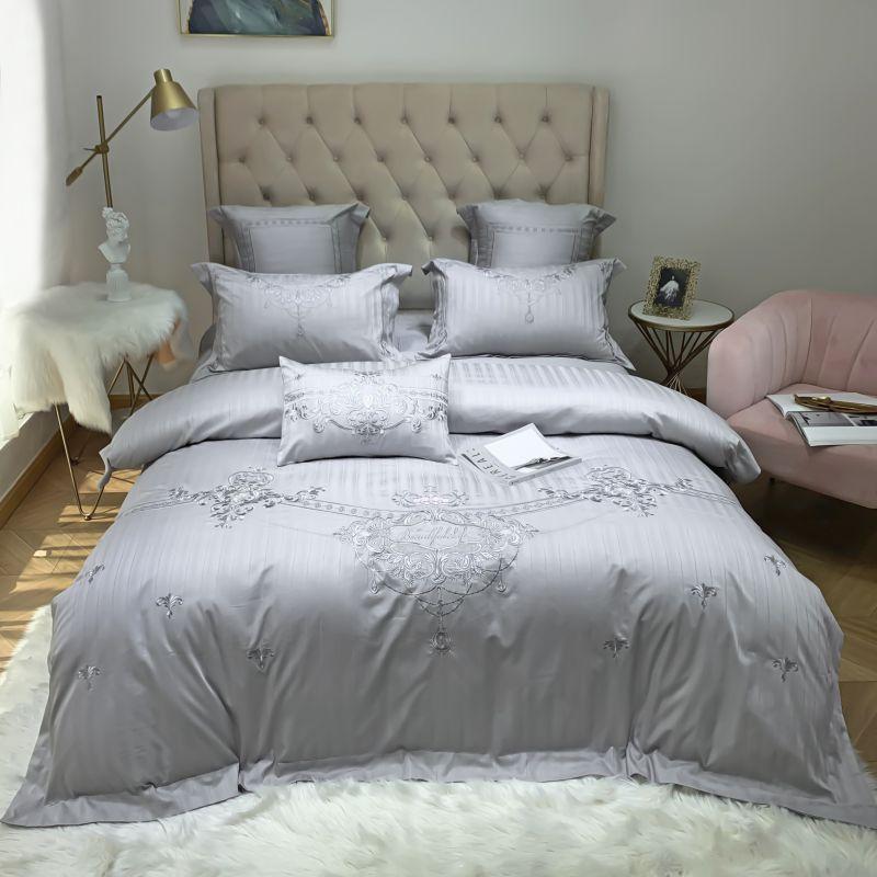 

4/7pcs Egyptian cotton jacquard Duvet Cover Sets King Queen Size Bedding Sets Pillowcases embroidery bed cover Bed Linen