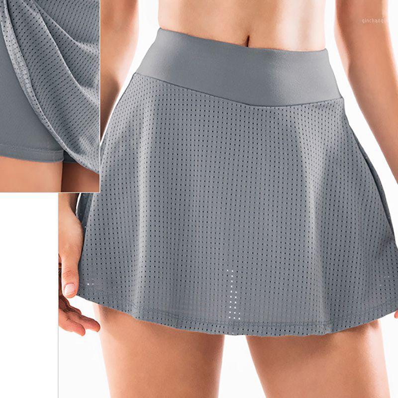 

Women's Running Fitness PantsSexy High Waist Women Yoga Shorts Anti Exposure Sports Skirt1, Sky blue