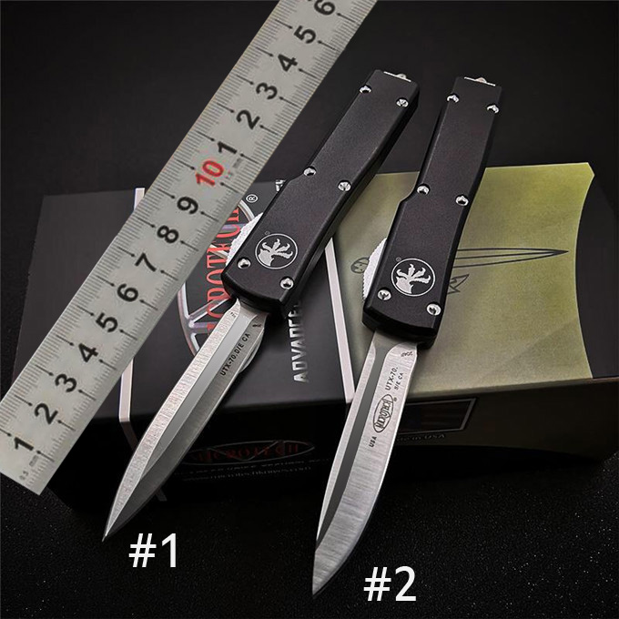 

Newest Mini Microtech 204P Automatic knife D2 blade High-Tech Pocket Knives With Aluminum Handle Troodon Scarab Halo V 5 UTX -70 UT85 UTX70 UTX-85 EDC BM42 tools
