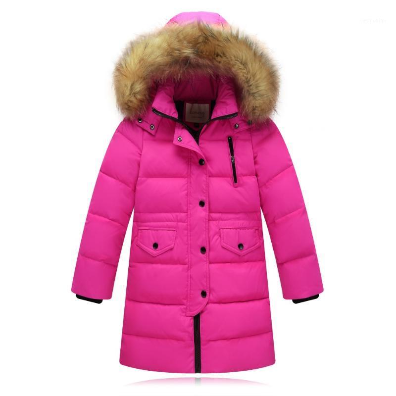 

2020 winter Warm Girl's down jackets coat long model thick Childrens clothing duck down Outerwear Girl jacket for -30degree1, Color as photo1