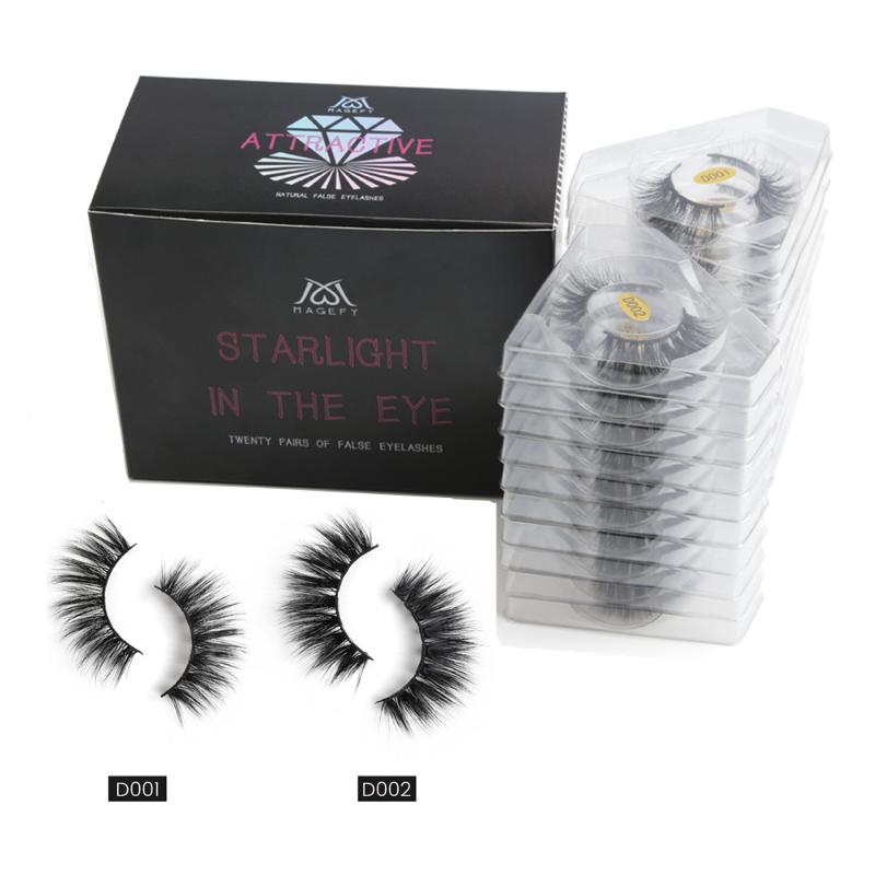 

MAGEFY 8/20Pairs 3D Mink Wholesale Wholesale Handmade Lases Cilios Reusable Volume Makeup Mink Lashes Natural False Eyelashes