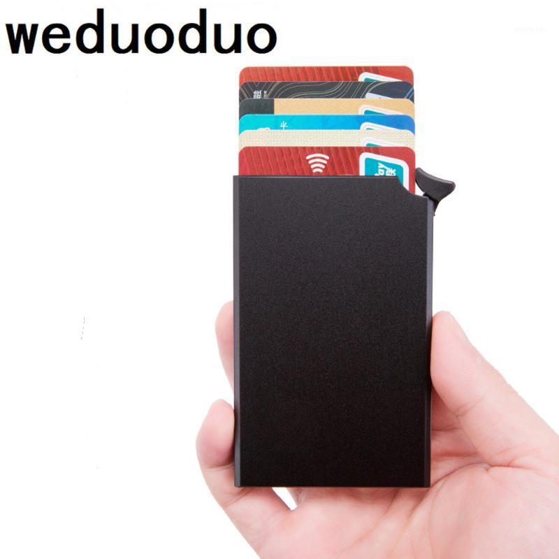 

Weduoduo 2020 Blocking Wallet RFID Holder Black Card Holder Aluminum Slim Metal Card ID1